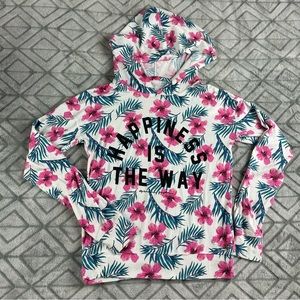 Spiritual Gangster Happiness Is The Way hoodie size XS with hibiscus flowers